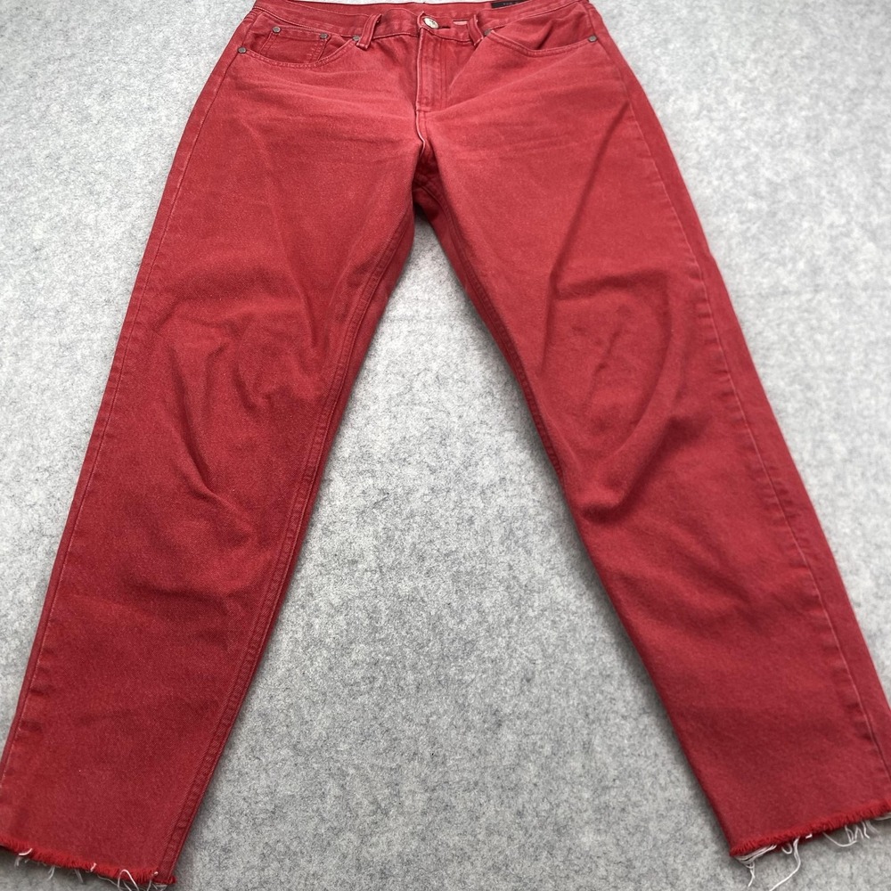 Rag & Bone Jeans Womens 30 (31x26) Bull Red High Rise Slim Straight Raw Hem